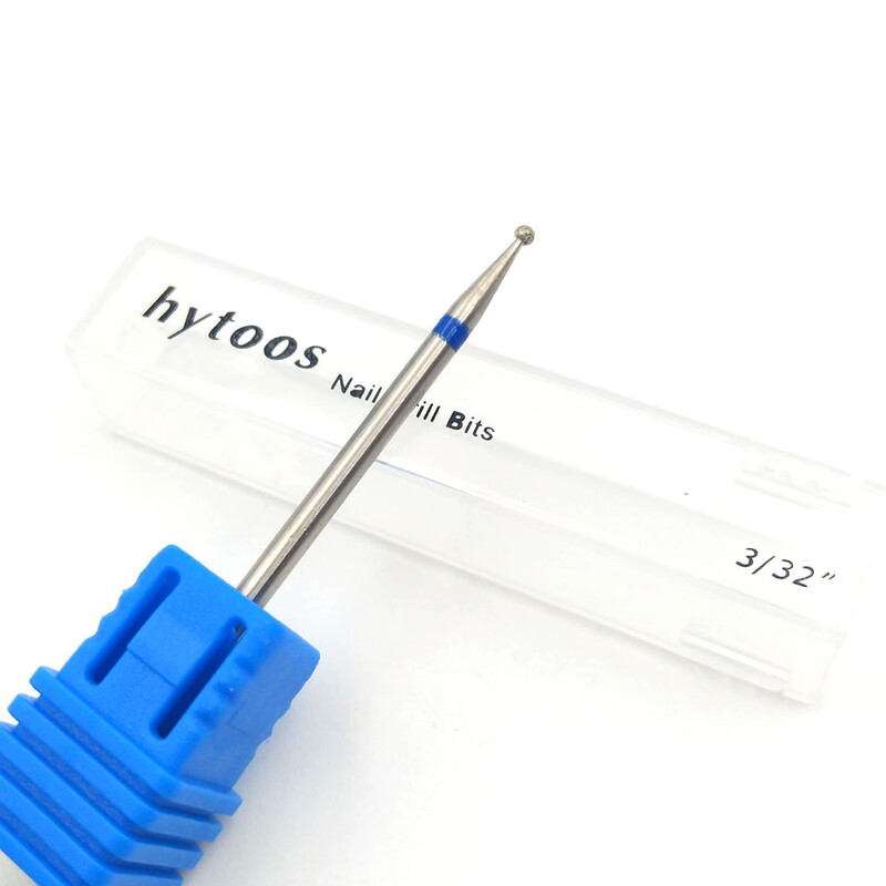 HYTOOS 6 Size Ball Diamond Nail Drill Bit Rotary Burr Cuticle Clean Cutters Manicure Drill Accessories Nail Mills