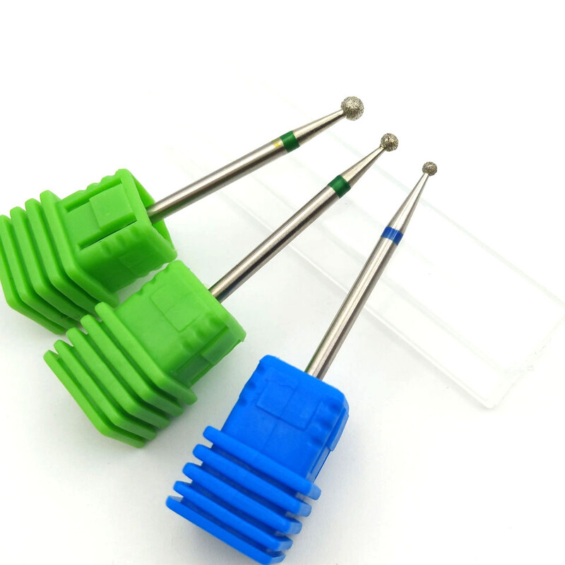 HYTOOS 6 Size Ball Diamond Nail Drill Bit Rotary Burr Cuticle Clean Cutters Manicure Drill Accessories Nail Mills