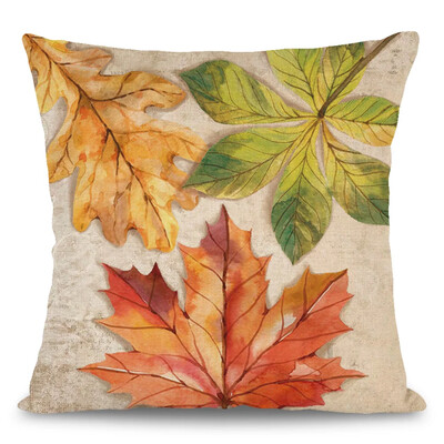 Κάλυμμα μαξιλαριού Διακόσμηση με φύλλα σφενδάμου Κάλυμμα μαξιλαριού με φύλλα σφενδάμου πορτοκαλί μπλε πουά Σχέδιο φθινοπωρινό κάλυμμα μαξιλαριού για την ημέρα των ευχαριστιών Διακόσμηση δωματίου