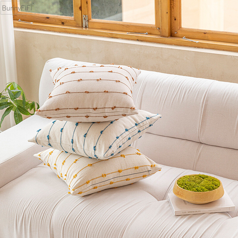 Prugasta jastučnica Jacquard Plava Pamuk Žuta Siva Crna Ružičasta Bež 45x45cm 30x50cm Dekoracija doma Jastučnica Dnevni boravak