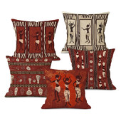 1 τεμ. Διακοσμητικό κάλυμμα μαξιλαριού Αφρικανικής φυλής καλλιτεχνικό κάλυμμα μαξιλαριού για ντεκόρ καναπέ σαλονιού αυτοκινήτου Μαξιλαροθήκη λινό