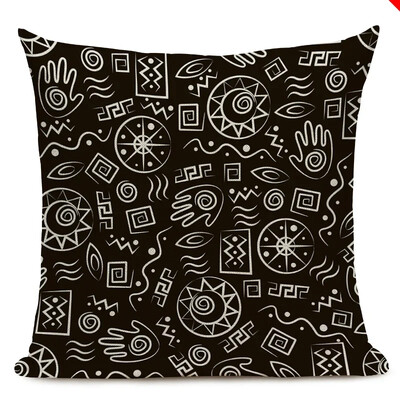 1 τεμ. Διακοσμητικό κάλυμμα μαξιλαριού Αφρικανικής φυλής καλλιτεχνικό κάλυμμα μαξιλαριού για ντεκόρ καναπέ σαλονιού αυτοκινήτου Μαξιλαροθήκη λινό