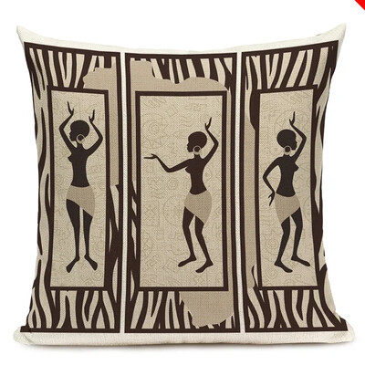 1 τεμ. Διακοσμητικό κάλυμμα μαξιλαριού Αφρικανικής φυλής καλλιτεχνικό κάλυμμα μαξιλαριού για ντεκόρ καναπέ σαλονιού αυτοκινήτου Μαξιλαροθήκη λινό