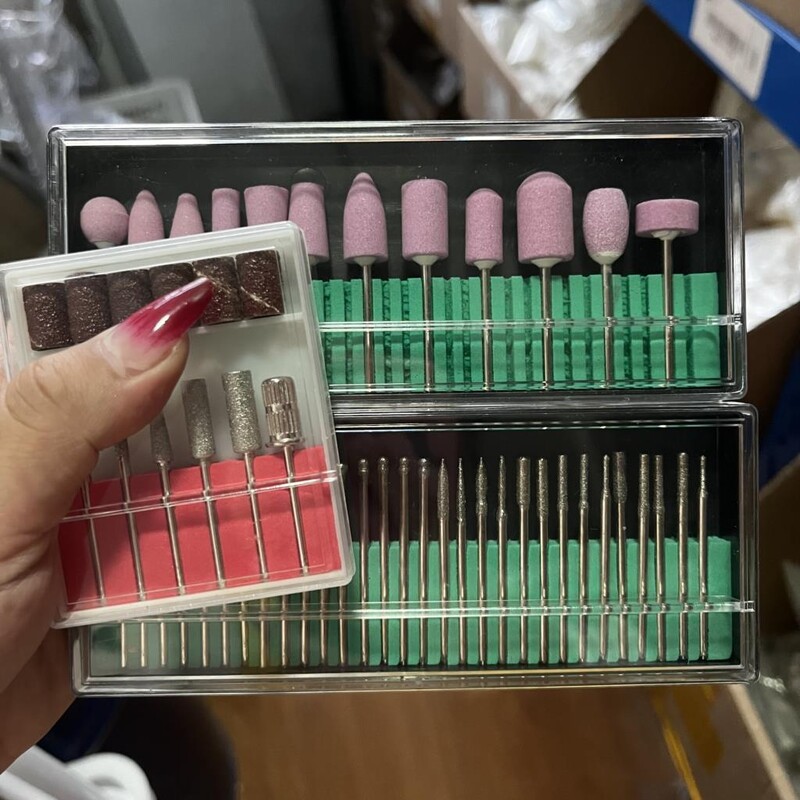 30/12/6 τμχ Διαμαντένια τρυπάνια νυχιών Σετ 3/32 ιντσών φρεζαρίσματος Rotary Burr Clean Files για αξεσουάρ ηλεκτρικού μηχανήματος μανικιούρ *