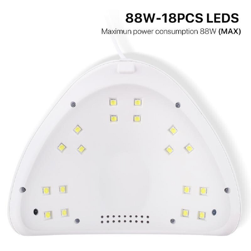 LINMANDA 88W nagų lempa 18 LED UV manikiūro fototerapijos aparatas su 3 laikmačių nustatymu profesionaliam manikiūrui kelionėse namuose