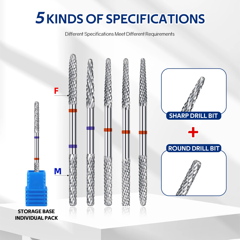 Dupla fejű volfrámkarbid körömfúró elektromos manikűr szerszám 2 az 1-ben körömmaró EFile körömgél lakk eltávolítóhoz