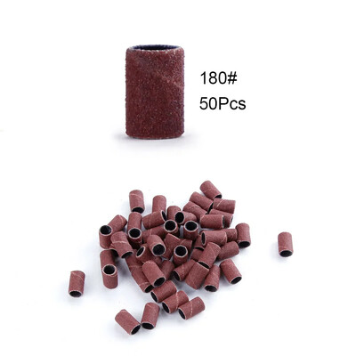 100/50 τμχ 80# 120# 180# Τρυπάνι νυχιών ηλεκτρικού μηχανήματος Nail Art Sanding Cap Bands UV Gel Ακρυλικό εργαλείο μανικιούρ αφαίρεσης βερνικιού