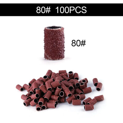 100/50 τμχ 80# 120# 180# Τρυπάνι νυχιών ηλεκτρικού μηχανήματος Nail Art Sanding Cap Bands UV Gel Ακρυλικό εργαλείο μανικιούρ αφαίρεσης βερνικιού