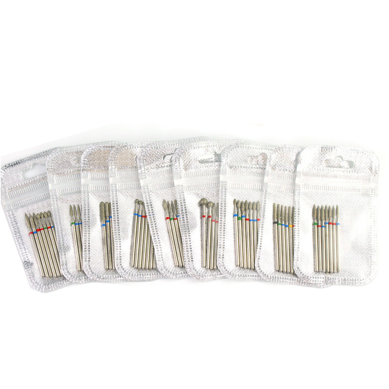 Set dijamantnih svrdla za nokte od 7 komada Komplet glodala Električne turpije za manikuru Pedikura Alati za brušenje zanoktica Dodaci