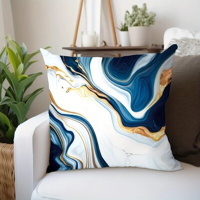 1vnt marmurinės tekstūros pagalvės užvalkalas, patalynės užvalkalas, skirtas svetainės miegamojo sofai, be pagalvės įdėklo, 17,71*17,71 colio