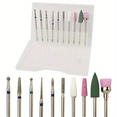 10 komada karbidnih dijamantnih svrdla za nokte Glodala za manikuru alata za prethodnu obradu mrtve kože