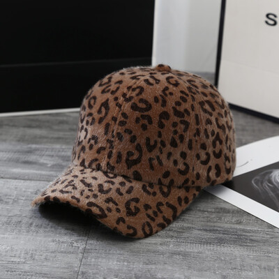 Ženska jesenska i zimska bejzbol kapa Leopard pruga Pokrivala za glavu Modni ukrasni ženski šešir Ženska bejzbolka s repom