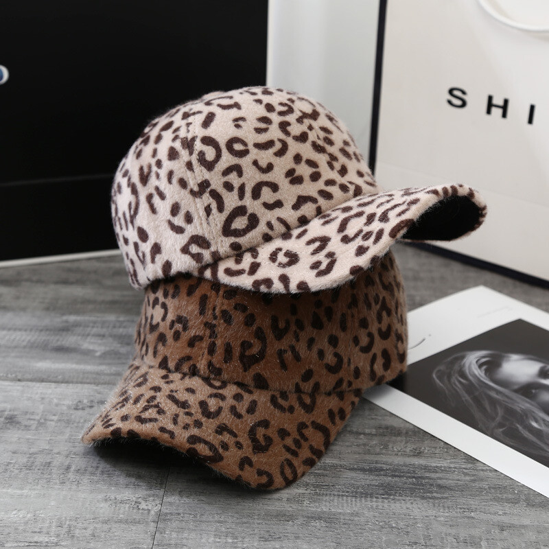 Ženska jesenska i zimska bejzbol kapa Leopard pruga Pokrivala za glavu Modni ukrasni ženski šešir Ženska bejzbolka s repom
