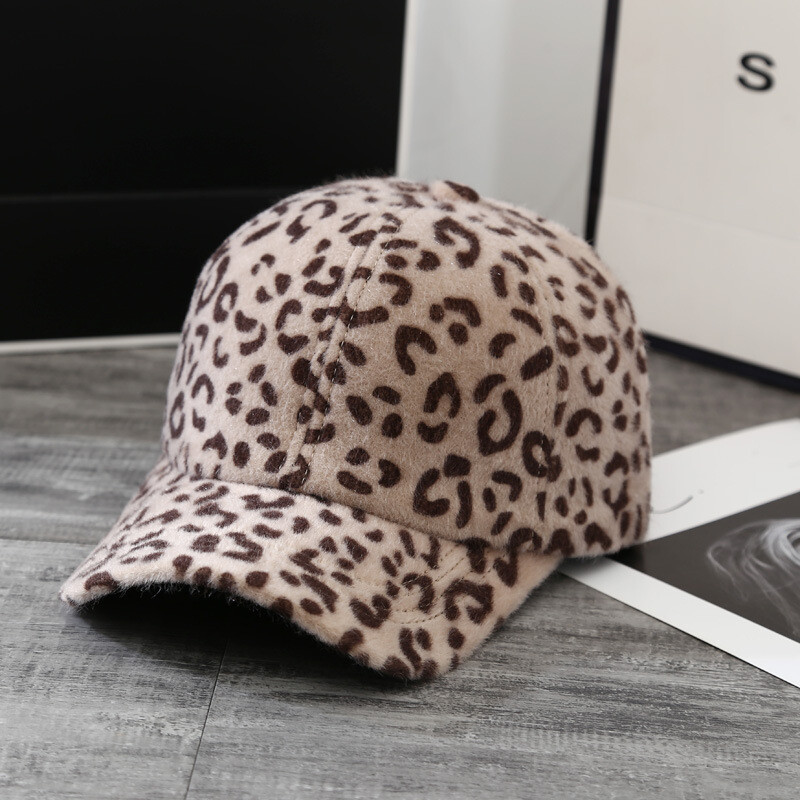 Ženska jesenska i zimska bejzbol kapa Leopard pruga Pokrivala za glavu Modni ukrasni ženski šešir Ženska bejzbolka s repom