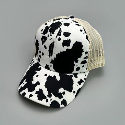 Bronzan Leopard Print Bejzbol kape s križnim repom Nove ženske prozračne suncobrane Svestrane isprane, elegantne polumrežaste kape