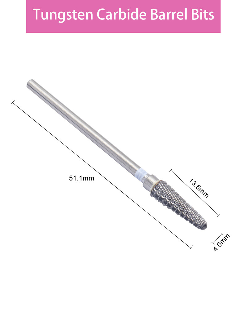 Novi! L04 Spiralno karbidno svrdlo za nokte 3/32" Glodalo za manikuru Rotirajuće svrdlo za nokte Električna bušilica Dodatna oprema
