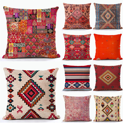 Bohemian Throw Pillows Case Καφέ μαξιλάρια Διακοσμητικό λινό Άνετο κάλυμμα μαξιλάρι γεωμετρικό κάλυμμα μαξιλαριού Μαξιλαροθήκη σπιτιού