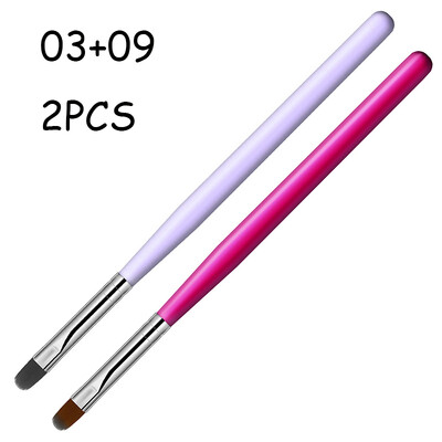 1-9PCS Nails Art Kist Pen 3D Tips Pattern Phototherapy Acrylic UV Gel Extension Builder Coating Painting Pen Alat za DIY manikuru