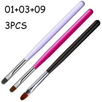 1-9PCS Nails Art Kist Pen 3D Tips Pattern Phototherapy Acrylic UV Gel Extension Builder Coating Painting Pen Alat za DIY manikuru