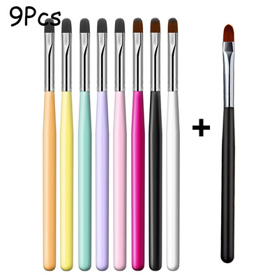 1-9PCS Nails Art Kist Pen 3D Tips Pattern Phototherapy Acrylic UV Gel Extension Builder Coating Painting Pen Alat za DIY manikuru