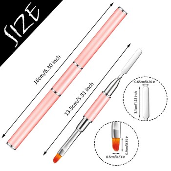 Gel Brush & Picker, 2 IN 1 Design Nail Brush and Spatula, Gel Nail Brush Tool for Acrylic Nails Extension Gel