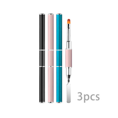 Gelio šepetėlis ir rinkiklis, 2 IN 1 dizaino nagų šepetėlis ir mentelė, gelinio nagų šepetėlio įrankis akriliniam nagų priauginimo geliui