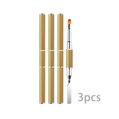 Gelio šepetėlis ir rinkiklis, 2 IN 1 dizaino nagų šepetėlis ir mentelė, gelinio nagų šepetėlio įrankis akriliniam nagų priauginimo geliui