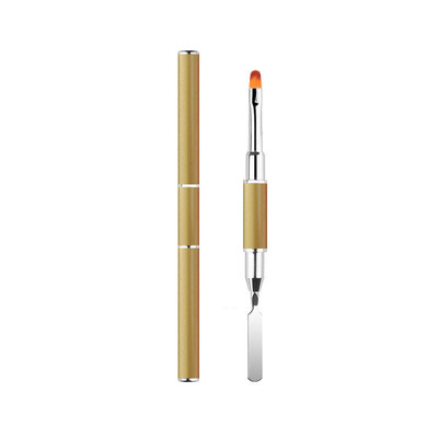 Gelio šepetėlis ir rinkiklis, 2 IN 1 dizaino nagų šepetėlis ir mentelė, gelinio nagų šepetėlio įrankis akriliniam nagų priauginimo geliui