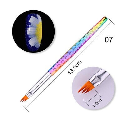 14 dydžių nagų dailės šepetėlis, metalinė rankena, nagų įdėklas Šepetys juostelių raštų dažymo teptukas akrilo UV gelio prailginimo piešimo drožyba rašiklis