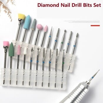 10 τμχ Σετ κεφαλής γυαλίσματος νυχιών Diamond Drill Bitsnail Ρωσικά εργαλεία γυαλίσματος Φρέζες για αφαίρεση βερνικιού gel