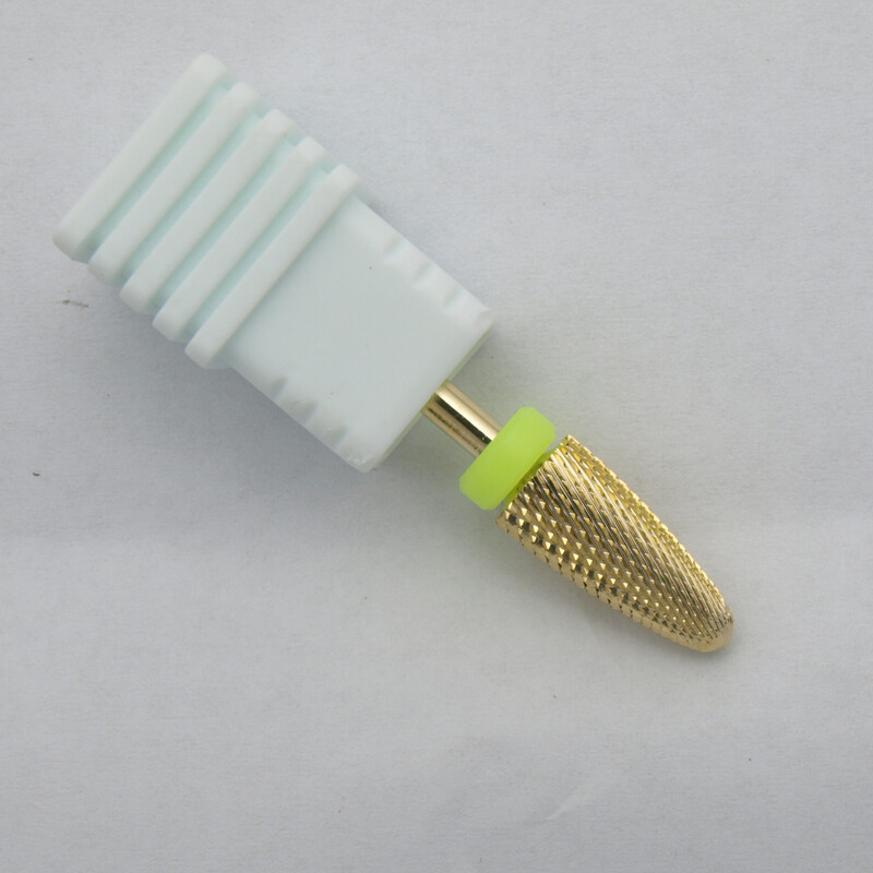 Easy Nail 1kom pozlaćeni sigurnosni rezač od tvrdog metala Nail Art svrdlo za električni aparat za manikuru Pribor Alati