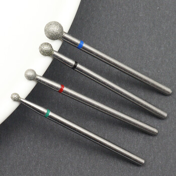 4Pcs/Set Small Ball 2,3/3,0/3,5/5mm Διαμαντένια τρυπάνια νυχιών Ηλεκτρικά τρυπάνια για μανικιούρ Φρέζες Κιτ λίμες για πεντικιούρ Gel Pol