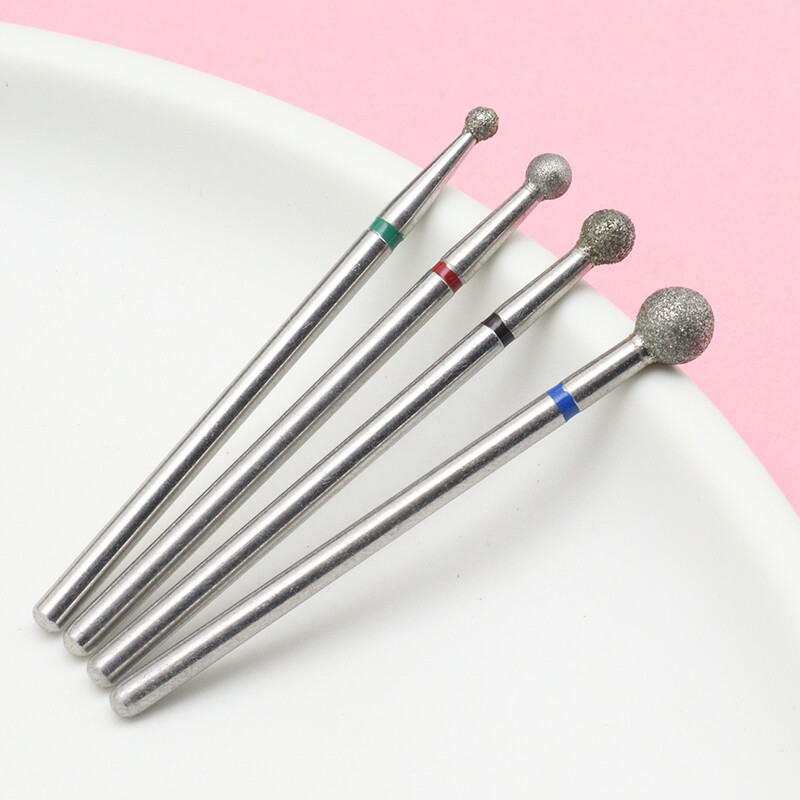 4Pcs/Set Mala kuglica 2,3/3,0/3,5/5 mm Dijamantne svrdla za nokte Električne bušilice za manikuru Glodala Kompleti turpija za pedikuru Gel Pol
