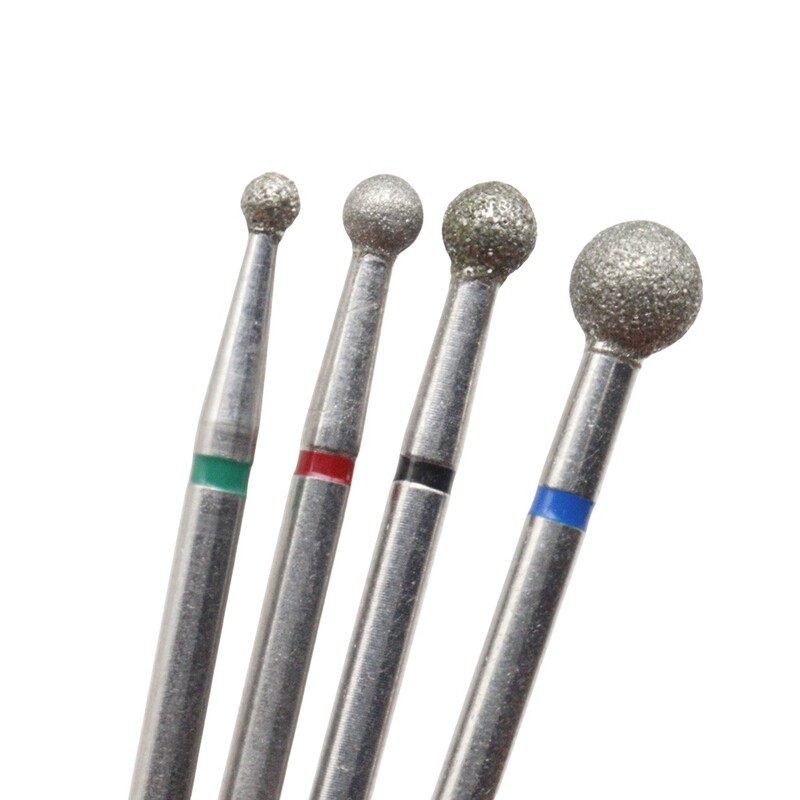 4Pcs/Set Mala kuglica 2,3/3,0/3,5/5 mm Dijamantne svrdla za nokte Električne bušilice za manikuru Glodala Kompleti turpija za pedikuru Gel Pol
