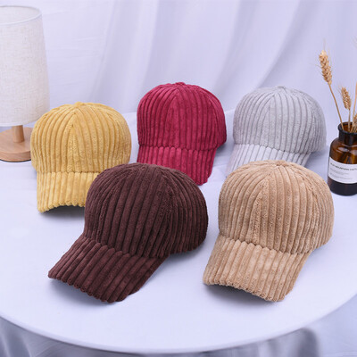 Corduroy baseball sapkák nőknek Őszi téli sapkák nőknek Snapback sapka Női hip-hop sapka Gorras Bone Casquette Gorro