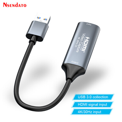 USB 2.0 3.0 video tveršanas karte 4K 1080p HDMI uz USB3.0 video tveršanas ierakstītāja kaste datoram datora kamerai tiešraides straumēšanai