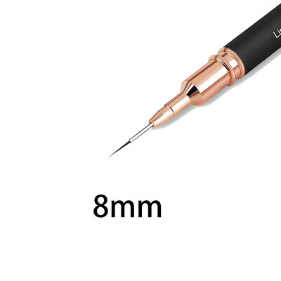 Pensule negre pentru căptușeală pentru arta unghiilor, 5 mărimi, pix pentru pictura pentru unghii / 8/12/20/25 mm, instrument de desen pentru linii lungi, detalii subțiri, stilou pentru manichiură