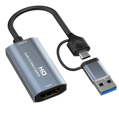 Video uztveršanas karte 4K HDMI uz USB3.0/C tipa HDMI saderīga video satvērēja kaste datoram datora kamerai tiešraides ieraksta sapulce