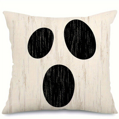 1 komad ukrasne navlake za jastuk za Noć vještica, navlaka za jastuk smiješnog izraza za Noć vještica, pogodna za uređenje kućne sobe za zabavu.