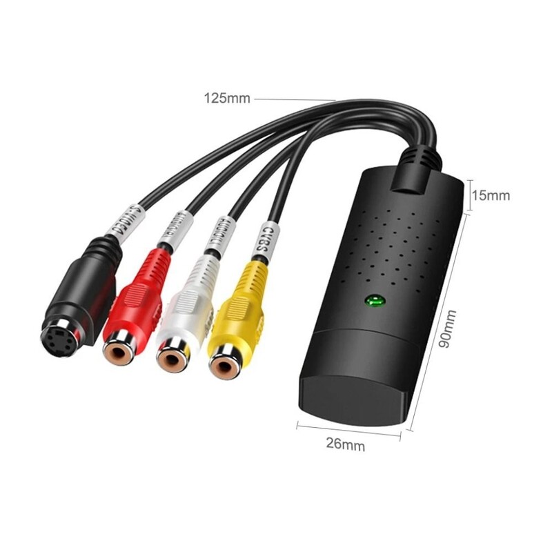 Audio video DVD VHS ierakstīšanas USB 2.0 VHS uz DVD pārveidotājs ar USB kabeli Analogā video uz digitālā formāta datora adaptera adapteris