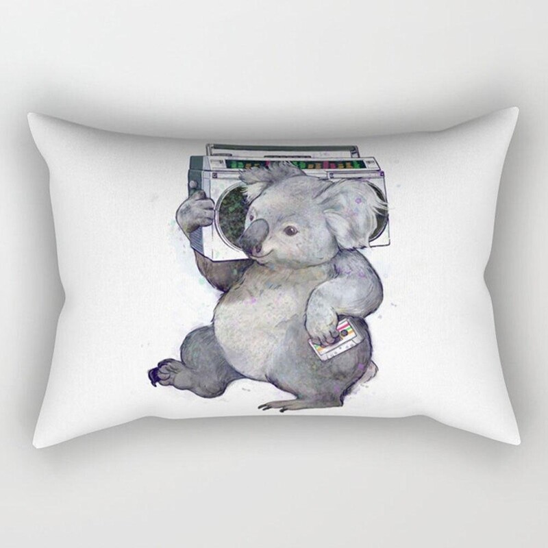 Lijep crtić, male životinje, elegantan par, dom, dnevni boravak, spavaća soba, ukrasna pravokutna jastučnica, kauč, jastučnica, 30x50 cm