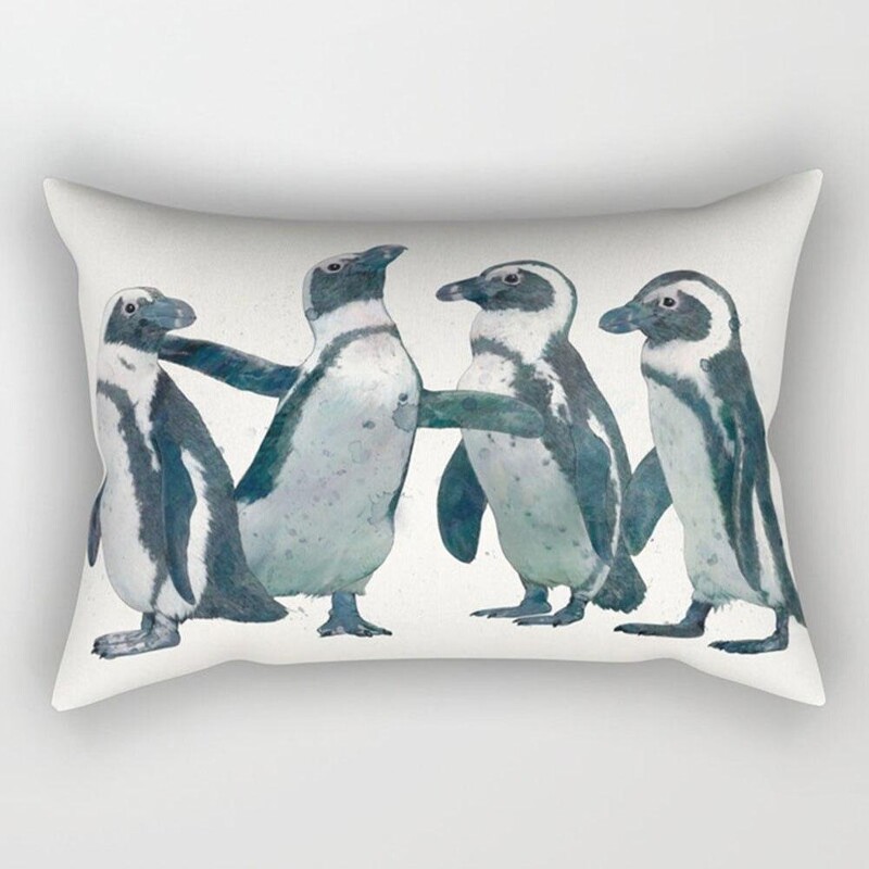 Lijep crtić, male životinje, elegantan par, dom, dnevni boravak, spavaća soba, ukrasna pravokutna jastučnica, kauč, jastučnica, 30x50 cm
