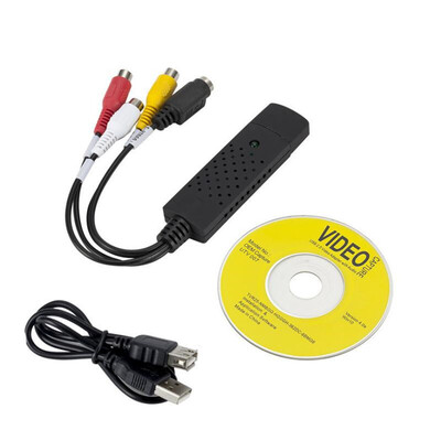 USB2.0 audio video uztveršanas kartes TV uztvērējs VHS uz DVD video tveršanas pārveidotājs priekš Win7/8/XP/Vista ar USB kabeli