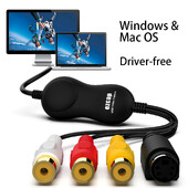 USB 2.0 Audio Video Capture Card Аналогов Video Grabber за VHS Video Player Рекордер Видеокамера за Window 10 WIN10 / Mac Os