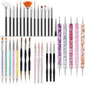 5/20Pcs Nail Art Kist Design Tip Slikanje Crtanje Carving Dotting Pen FlatFan Liner Akril Gel UV Polish Alati za manikuru