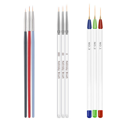 5/20Pcs Nail Art Kist Design Tip Slikanje Crtanje Carving Dotting Pen FlatFan Liner Akril Gel UV Polish Alati za manikuru