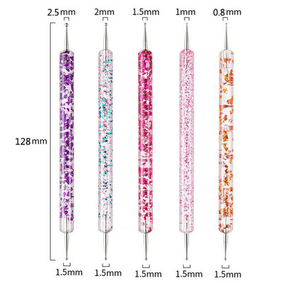 5/20Pcs Nail Art Kist Design Tip Slikanje Crtanje Carving Dotting Pen FlatFan Liner Akril Gel UV Polish Alati za manikuru