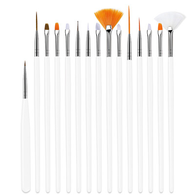 5/20Pcs Nail Art Kist Design Tip Slikanje Crtanje Carving Dotting Pen FlatFan Liner Akril Gel UV Polish Alati za manikuru