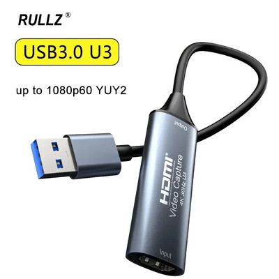 4K tipa C video tveršanas karte HDMI uz USB 2.0 USB 3.0 Video Grabber 1080p 60hz Macbook klēpjdatora datora kamerai tiešraides ieraksts