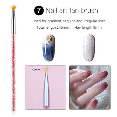 Četkica za francuske nokte Akrilni nokti Materijali za manikuru Alati za vrhove noktiju Gel Ljepilo Lak Olovka za crtanje Dodaci za nokte
